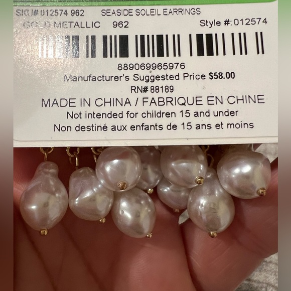 NWT Lilly Pulitzer Seaside Soleil Earrings in Gold Metallic - Picture 7 of 11